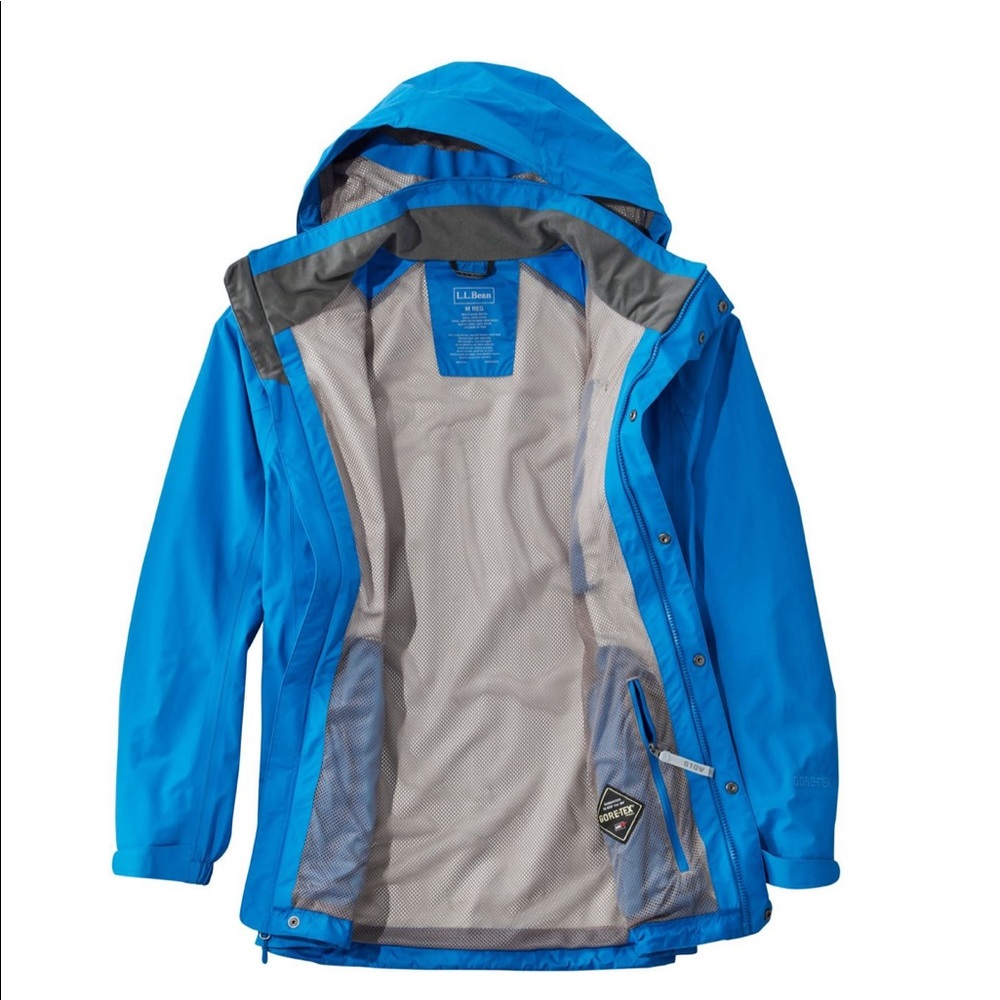 LL Bean mens gore-tex rain coat forest green